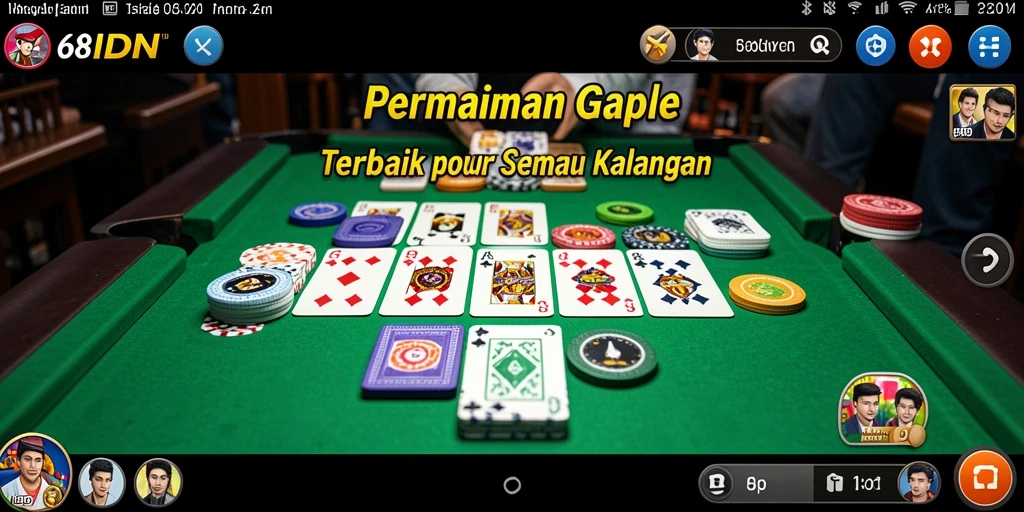Tampilan gameplay Gaple yang seru dan menarik di 68IDN.