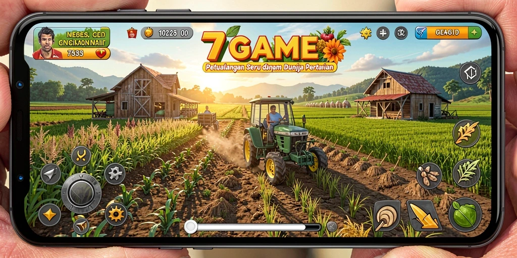 Tangkapan layar 7GAME menunjukkan aktivitas pertanian seru dan menawan.