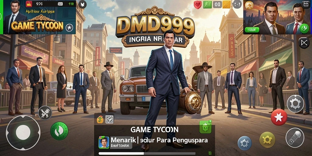 Tangkapan layar utama DMD999 menampilkan suasana gameplay Tycoon yang seru.