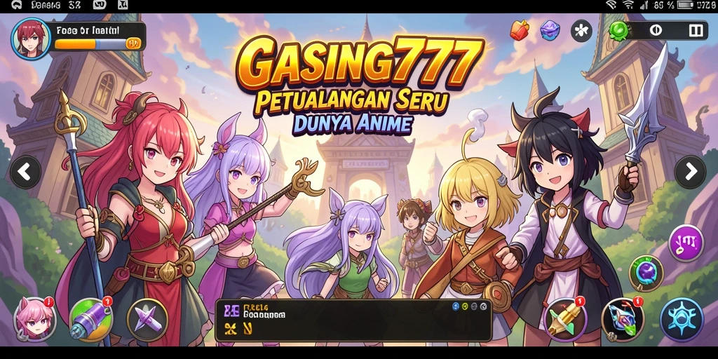 Tampilan gameplay GASING777 yang menawan dengan karakter anime yang dinamis.