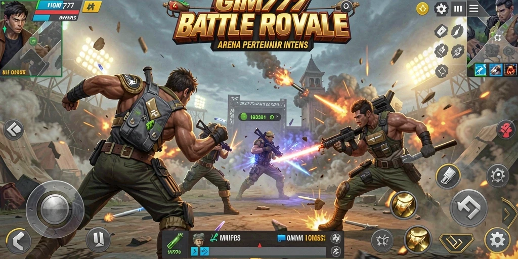 Gameplay seru dan menegangkan di GIM777 Battle Royale.