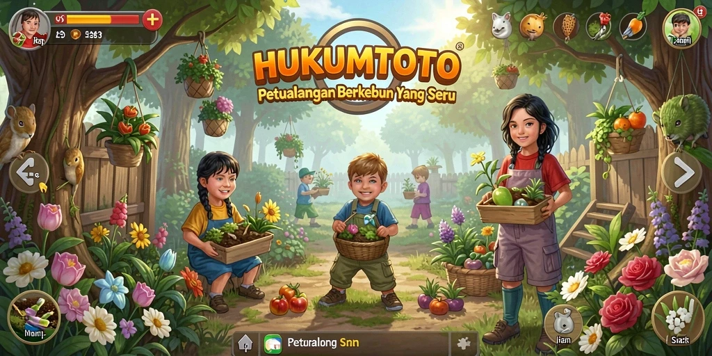 Screenshot utama HUKUMTOTO menampilkan pengalaman berkebun yang menyenangkan.