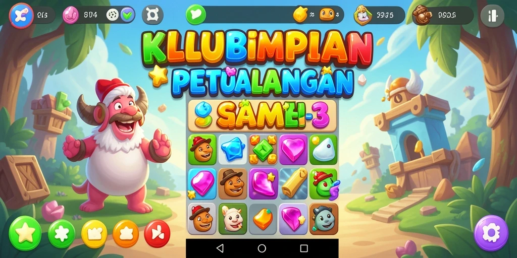 Tampilan gameplay seru dari KLUBIMPIAN dengan elemen Match-3.