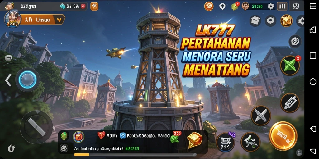 Screenshot menunjukkan aksi intens dalam gameplay Tower Defense.