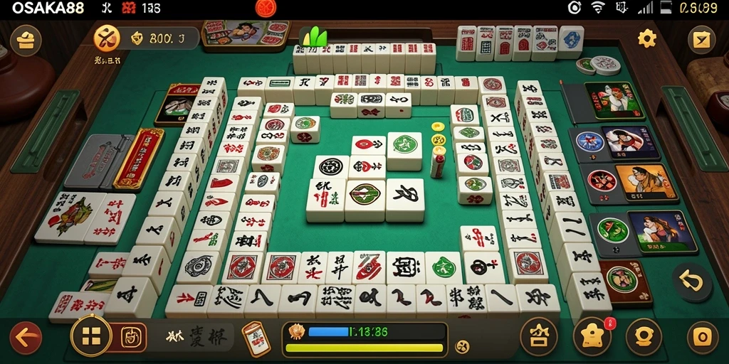 Tampilan gameplay OSAKA88 yang menarik dan seru saat bermain Mahjong.