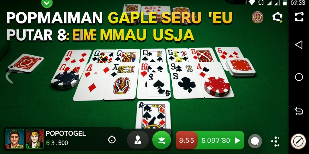 Screenshot gameplay seru dari POPOTOGEL yang menggambarkan permainan Gaple.